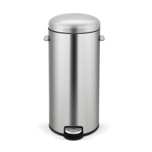 Shop-Innovaze USA-8 Gal./30 Liter Stainless Steel Round Shape Step-on Trash Can for Kitchen